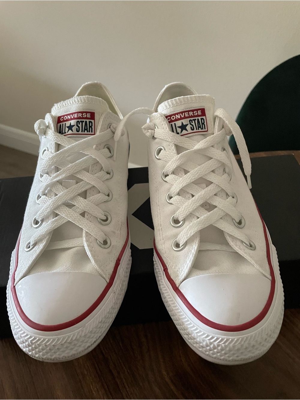 Converse White All Star Low Top Sneakers - Picture 2 of 7